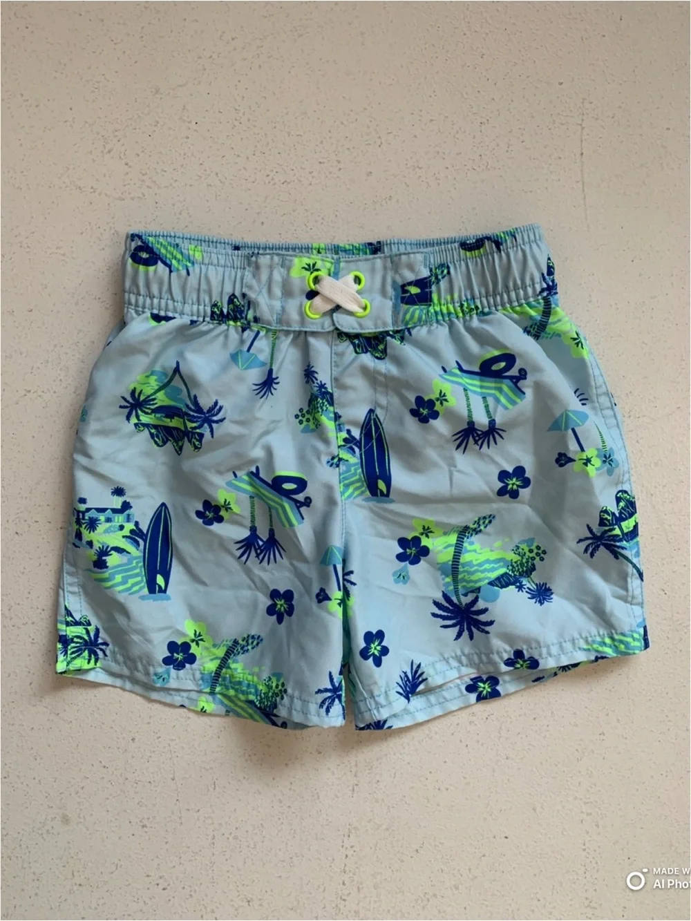 Cat & Jack Toddler Boys Blue Tropical Print Swim Trunks Swimsuit Size 3T NWOT
